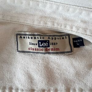 Authentic Lee white jean button up ladies large